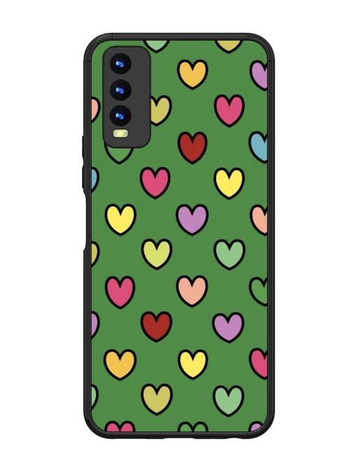 Rainbow Heart Parade Glossy Soft Edge Case for Vivo Y20 Chachhi