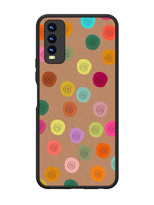 Swirly Dots On Kraft Glossy Soft Edge Case for Vivo Y20 Chachhi