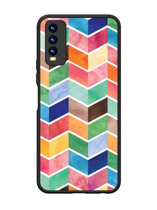 Watercolor Chevron Whimsy Glossy Soft Edge Case for Vivo Y20 Chachhi