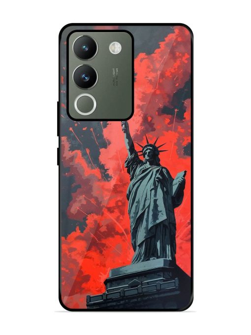 Lady Liberty'S Firework Finale Glossy Soft Edge Case for Vivo Y200 (5G) Chachhi