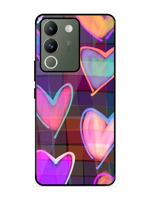 Neon Hearts Glossy Soft Edge Case for Vivo Y200 (5G) Chachhi