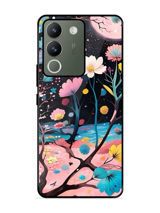 Cosmic Bloom Glossy Soft Edge Case for Vivo Y200 (5G) Chachhi