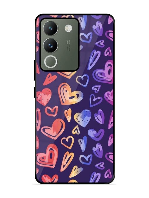 Rainbow Hearts Glossy Soft Edge Case for Vivo Y200 (5G) Chachhi