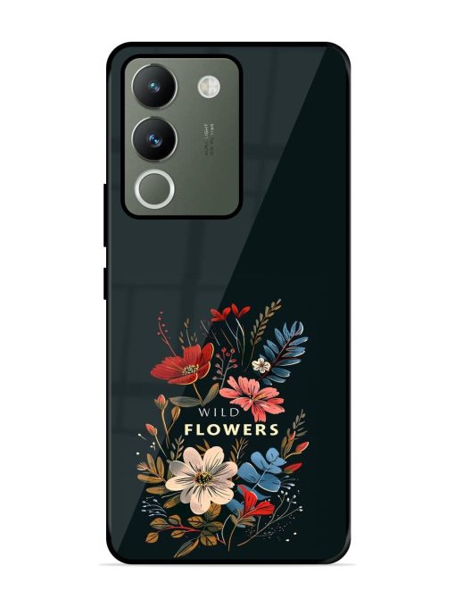 Dark Floral Glossy Soft Edge Case for Vivo Y200 (5G) Chachhi