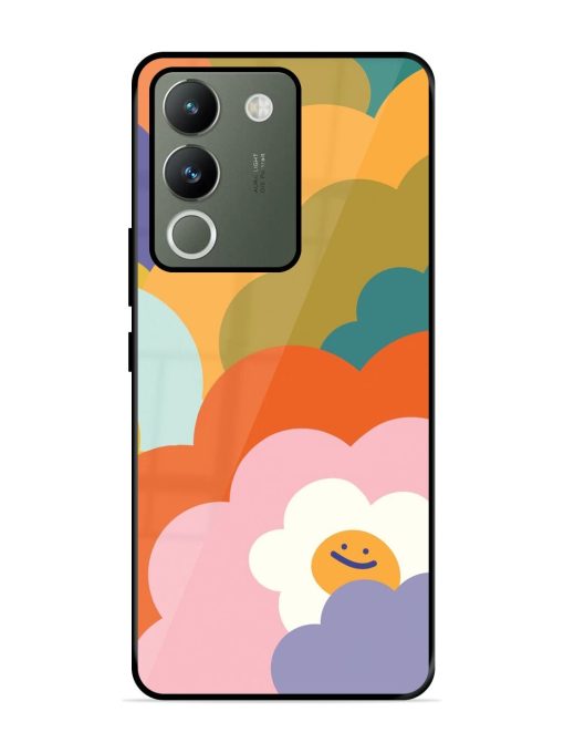 Happy Flower Power Glossy Soft Edge Case for Vivo Y200 (5G) Chachhi