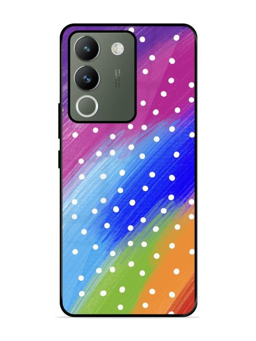 Rainbow Polka Dot Dream Glossy Soft Edge Case for Vivo Y200 (5G) Chachhi