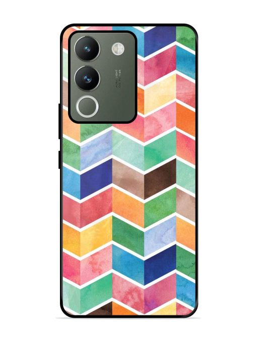 Watercolor Chevron Whimsy Glossy Soft Edge Case for Vivo Y200 (5G) Chachhi