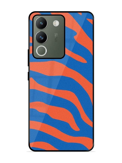 Zebra Stripes In Blue And Orange Glossy Soft Edge Case for Vivo Y200 (5G) Chachhi