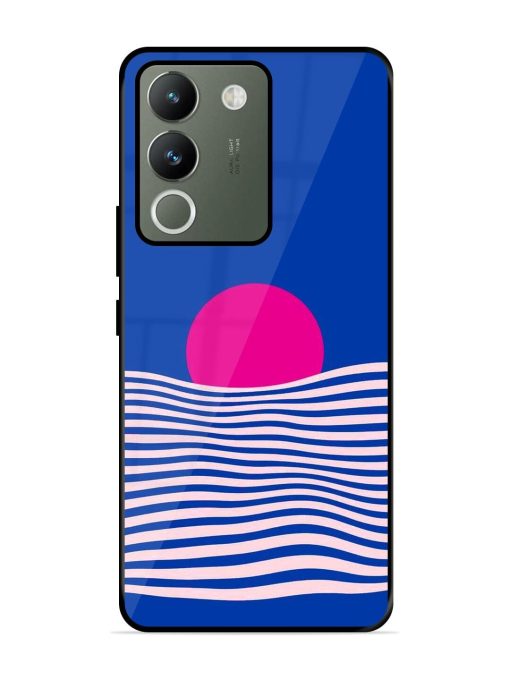 Pink Sunset Over Blue Waves Glossy Soft Edge Case for Vivo Y200 (5G) Chachhi