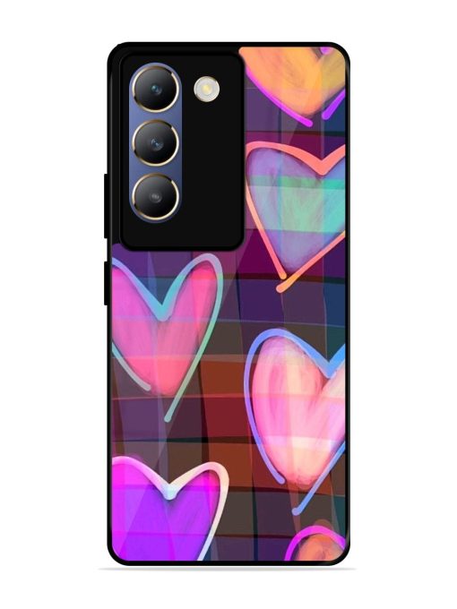 Neon Hearts Glossy Soft Edge Case for Vivo Y200E (5G) Chachhi