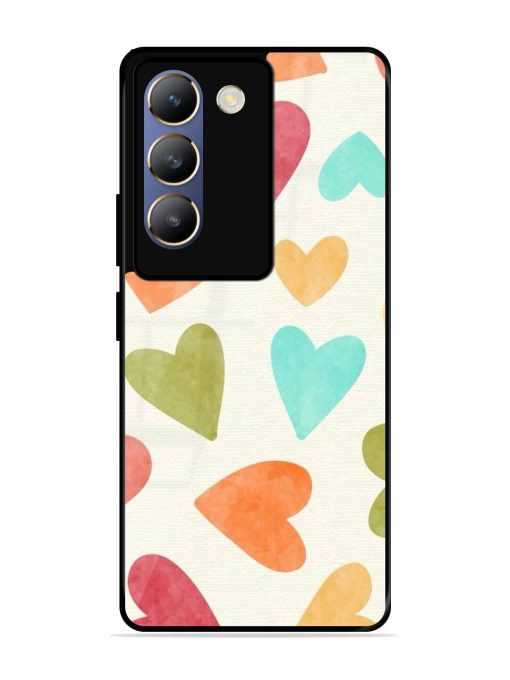 Watercolor Hearts Glossy Soft Edge Case for Vivo Y200E (5G) Chachhi