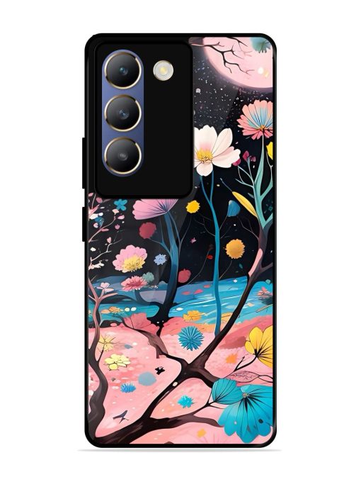 Cosmic Bloom Glossy Soft Edge Case for Vivo Y200E (5G) Chachhi