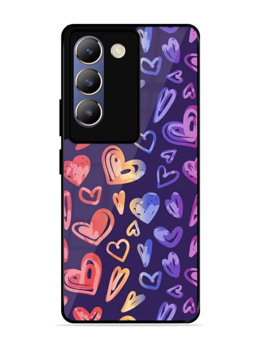 Rainbow Hearts Glossy Soft Edge Case for Vivo Y200E (5G) Chachhi