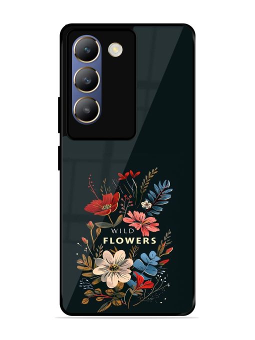 Dark Floral Glossy Soft Edge Case for Vivo Y200E (5G)