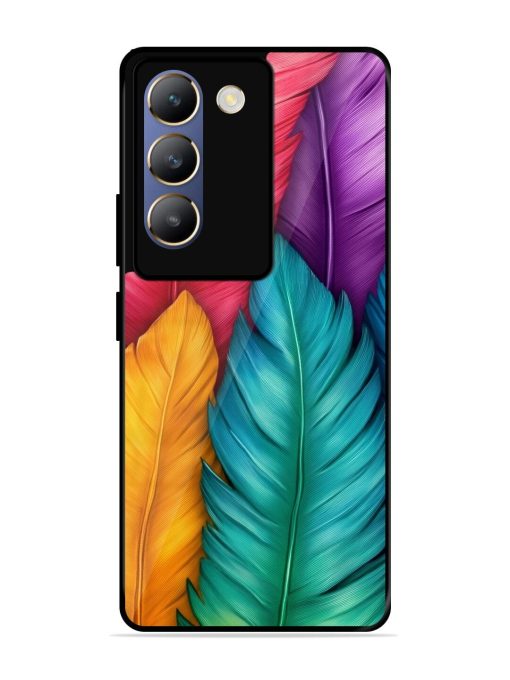 Rainbow Feathers Glossy Soft Edge Case for Vivo Y200E (5G) Chachhi