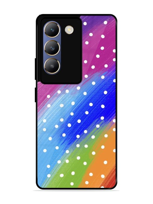 Rainbow Polka Dot Dream Glossy Soft Edge Case for Vivo Y200E (5G) Chachhi