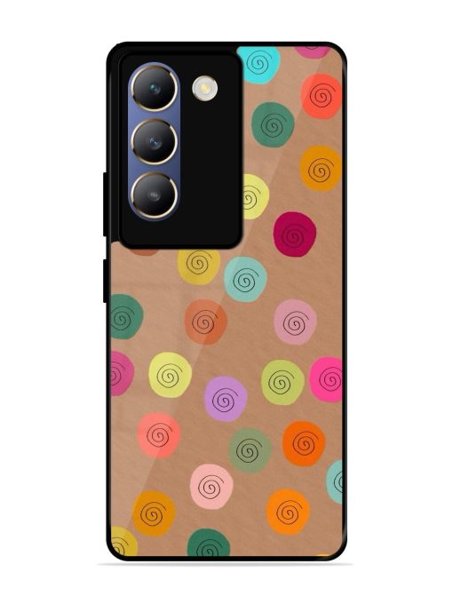 Swirly Dots On Kraft Glossy Soft Edge Case for Vivo Y200E (5G) Chachhi