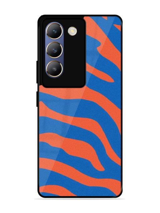 Zebra Stripes In Blue And Orange Glossy Soft Edge Case for Vivo Y200E (5G) Chachhi