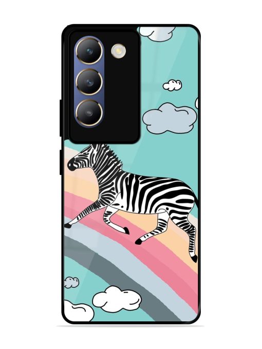 Zebra On A Rainbow Glossy Soft Edge Case for Vivo Y200E (5G) Chachhi