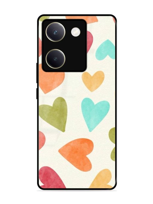 Watercolor Hearts Glossy Soft Edge Case for Vivo Y200 Pro (5G) Chachhi