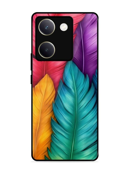 Rainbow Feathers Glossy Soft Edge Case for Vivo Y200 Pro (5G) Chachhi