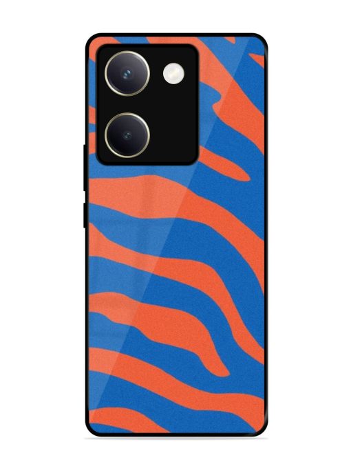 Zebra Stripes In Blue And Orange Glossy Soft Edge Case for Vivo Y200 Pro (5G) Chachhi