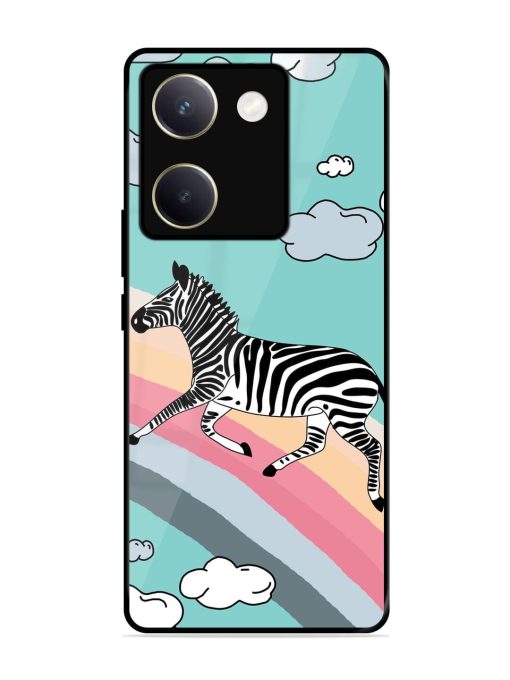 Zebra On A Rainbow Glossy Soft Edge Case for Vivo Y200 Pro (5G) Chachhi