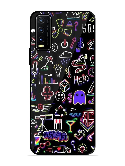 Neon Doodle Glossy Soft Edge Case for Vivo Y20A Chachhi