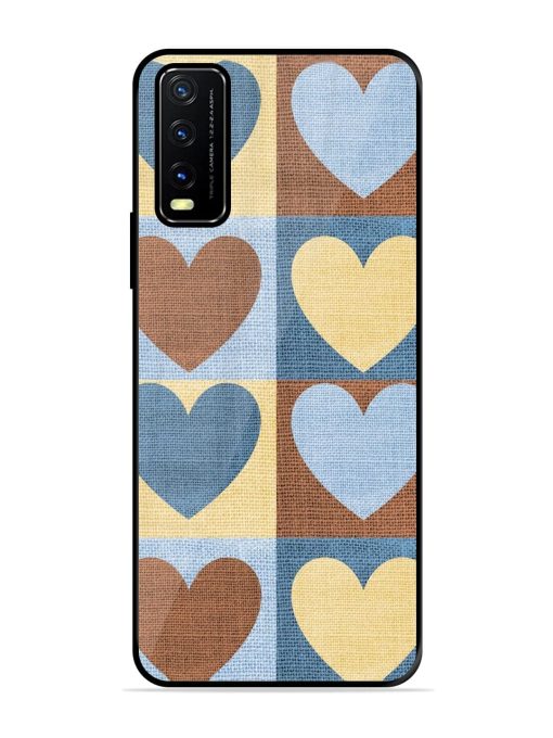 Hearts On Canvas Glossy Soft Edge Case for Vivo Y20A Chachhi