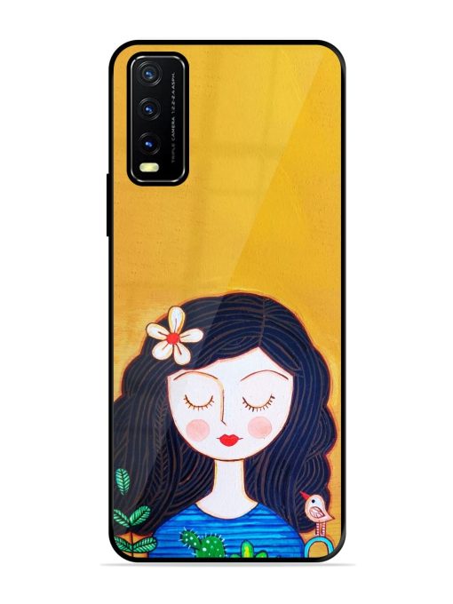 Girl Illustration Glossy Soft Edge Case for Vivo Y20A Chachhi