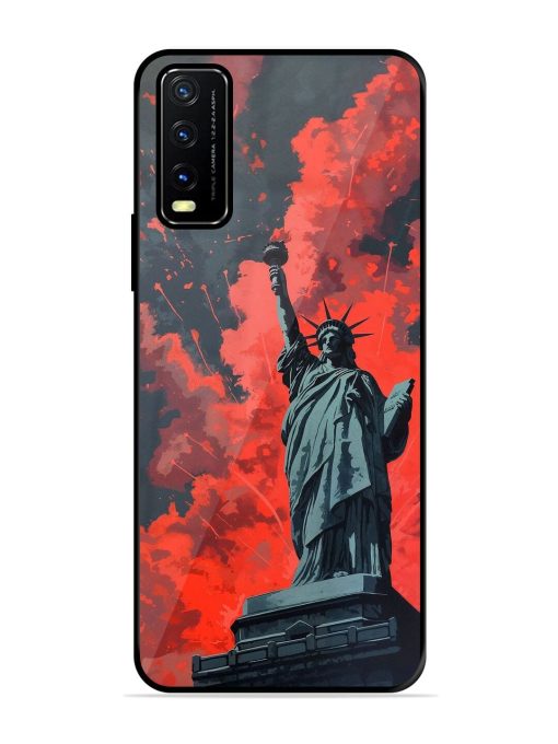 Lady Liberty'S Firework Finale Glossy Soft Edge Case for Vivo Y20A Chachhi