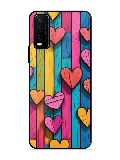 Rainbow Of Hearts Glossy Soft Edge Case for Vivo Y20A Chachhi