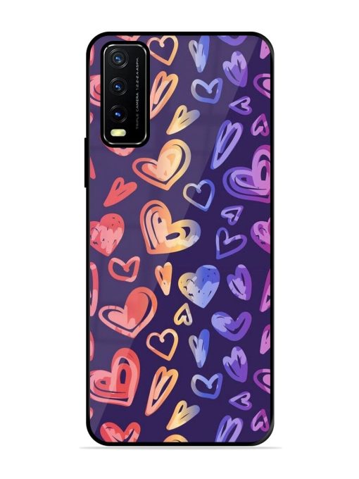 Rainbow Hearts Glossy Soft Edge Case for Vivo Y20A Chachhi