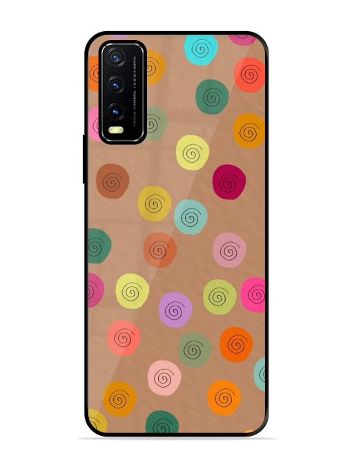 Swirly Dots On Kraft Glossy Soft Edge Case for Vivo Y20A Chachhi