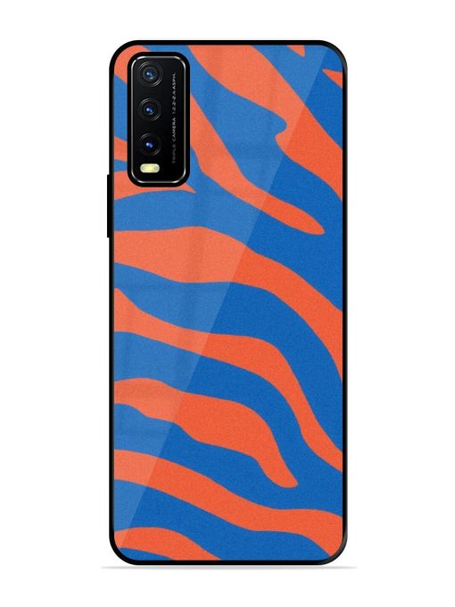 Zebra Stripes In Blue And Orange Glossy Soft Edge Case for Vivo Y20A Chachhi