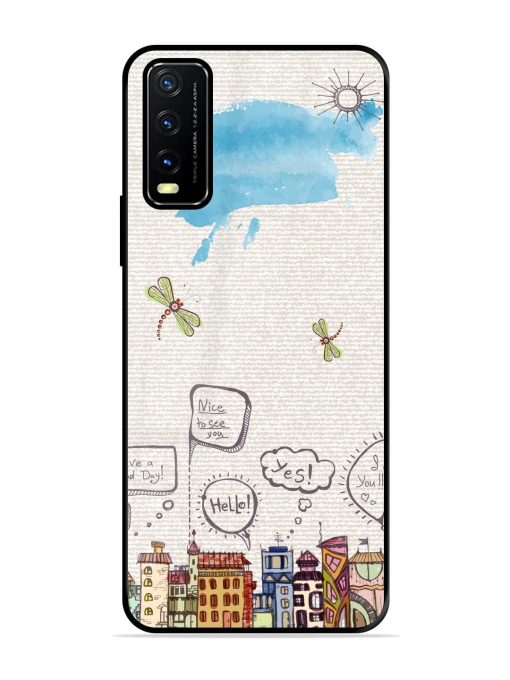 Doodle City Glossy Soft Edge Case for Vivo Y20G Chachhi