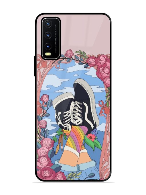Floral Fantasy Glossy Soft Edge Case for Vivo Y20G