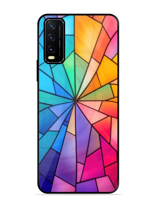 Stained Glass Kaleidoscope Of Colors Glossy Soft Edge Case for Vivo Y20G Chachhi