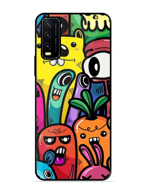 Whimsical Doodle Chaos Glossy Soft Edge Case for Vivo Y20G Chachhi