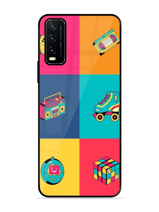 90S Throwback Grid Glossy Soft Edge Case for Vivo Y20G Chachhi