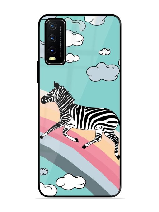 Zebra On A Rainbow Glossy Soft Edge Case for Vivo Y20G Chachhi