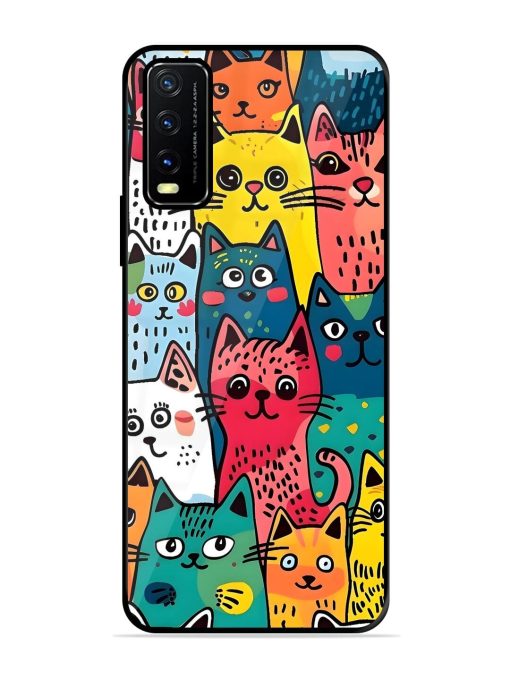 Feline Frenzy Glossy Soft Edge Case for Vivo Y20G Chachhi