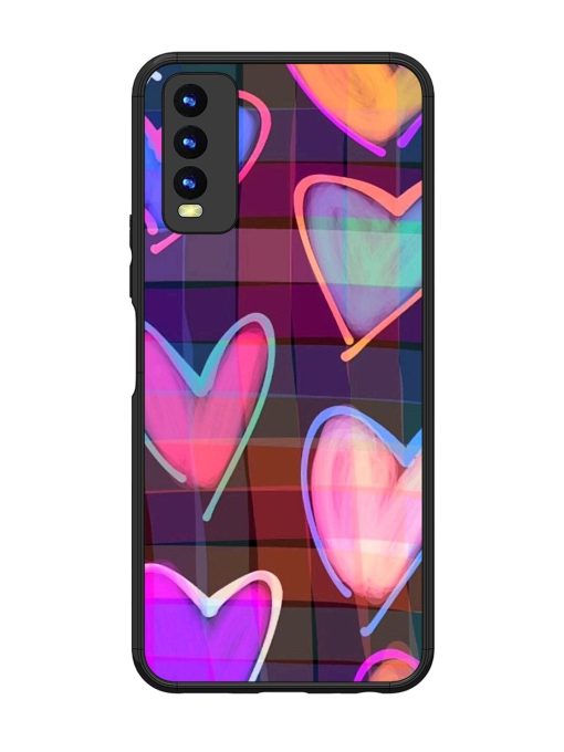 Neon Hearts Glossy Soft Edge Case for Vivo Y20I Chachhi