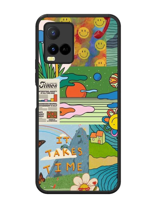 Groovy Vibes Glossy Soft Edge Case for Vivo Y21 Chachhi