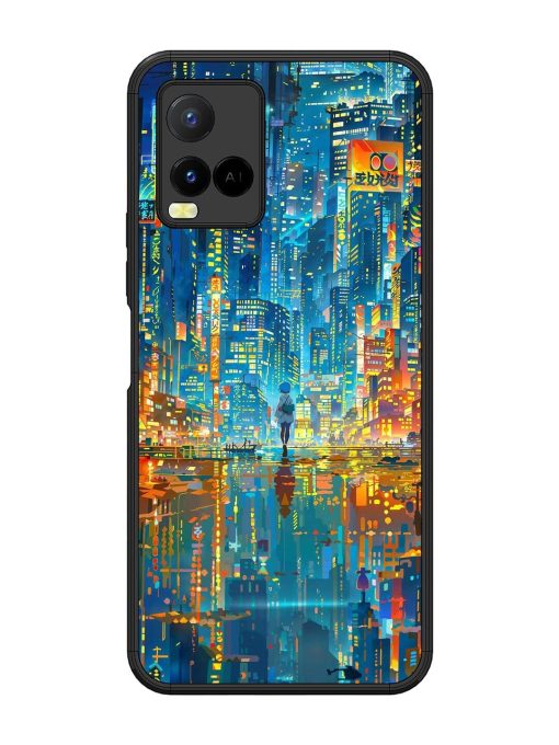 Neon Metropolis Glossy Soft Edge Case for Vivo Y21 Chachhi