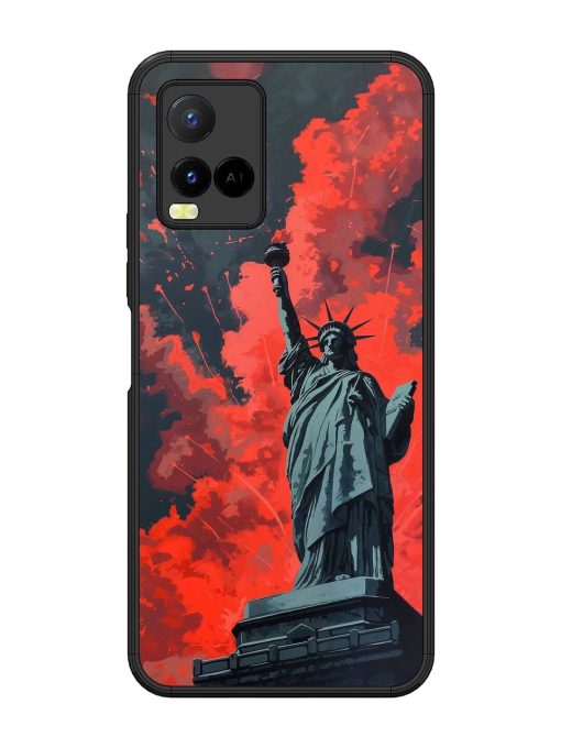 Lady Liberty'S Firework Finale Glossy Soft Edge Case for Vivo Y21 Chachhi