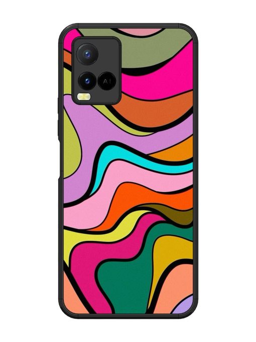 Wavy Wonder Glossy Soft Edge Case for Vivo Y21 Chachhi