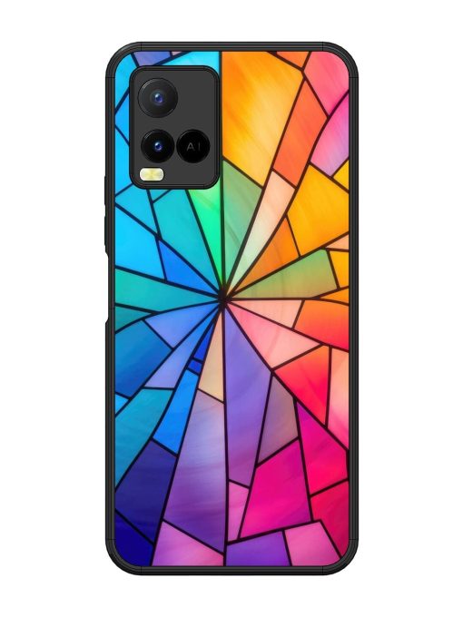 Stained Glass Kaleidoscope Of Colors Glossy Soft Edge Case for Vivo Y21 Chachhi