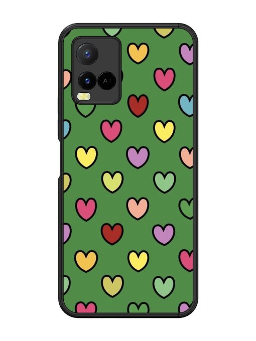 Rainbow Heart Parade Glossy Soft Edge Case for Vivo Y21 Chachhi