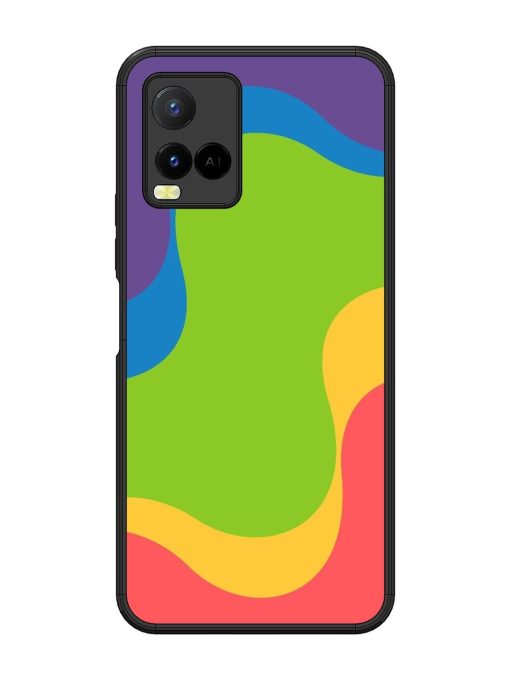 Wavy Rainbow Wonderland Glossy Soft Edge Case for Vivo Y21 Chachhi